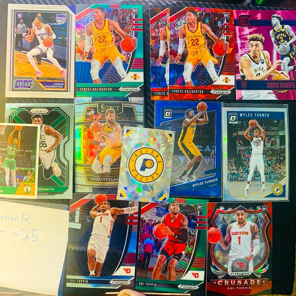 Indiana PACERS Basketball Trading Card Collection (Tyrese Halliburton Rookies)